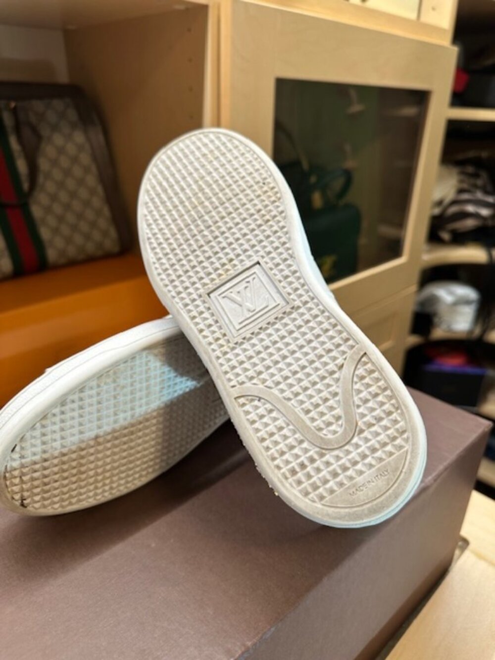 Louis Vuitton Embossed White Size 37 Leather Sneakers - Picture 6 of 9